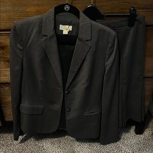 Women’s Loft Gray Pinstripe Suit